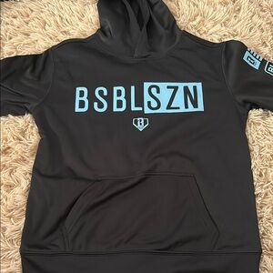 Black Hoodie with Blue Lettering